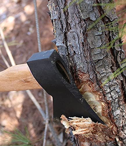 JXE JXO Рубящий Брадва за Къмпинг Брадва - Въглеродна стомана Дръжка Hickory, чудесно за цепене на дърво,