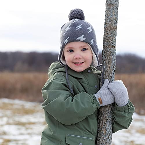 JAN & JUL Baby Възли зимни шапки за деца, Ръкавици и комплекти | Руното лигавицата, Крем