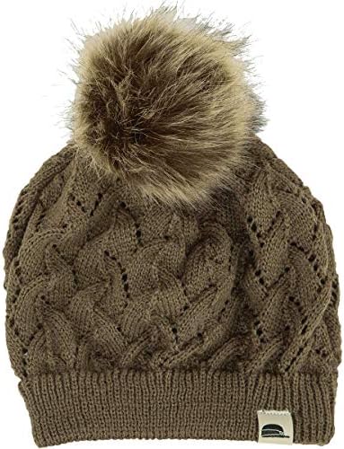 Бурен Kromer The Pompom Beanie - Стилна топла зимна шапка с помпоном от изкуствена кожа