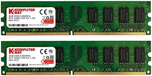 Настолна памет Komputerbay 1GB DDR2 800MHz PC2-6300 PC2-6400 DDR2-800 (240 ПИН) DIMM