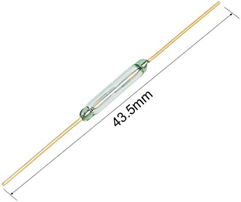 KFidFran MKA14103 Gold Тона Стъкло Tube N/O SPST Magnetic Reed Switch 14 5pcs(MKA14103 Goldfarbenes Glasrohr