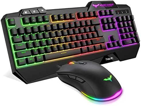 havit Wired Gaming Keyboard Mouse Combo Rainbow LED Осветен Gaming Keyboard RGB Gaming Mouse Ergonomic Wrist