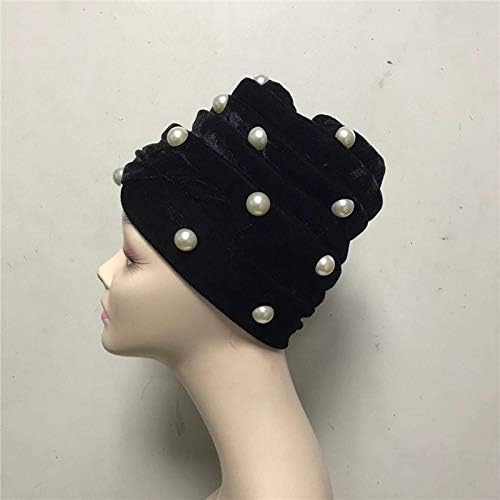 Дантелени занаяти - Auto gele Cap with Beads Party African headtie Nigeria Turban Headband Already Tied