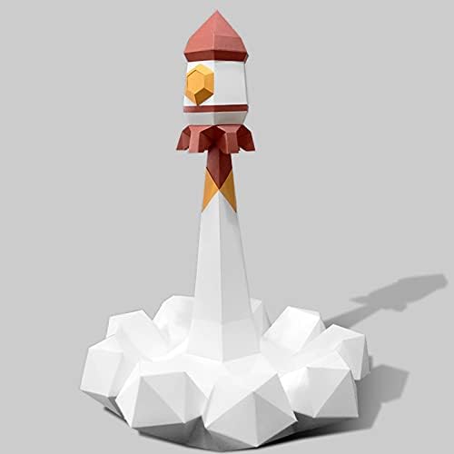WLL-DP Rocket Lift-Off Paper Sculpture Creative 3D Оригами Пъзел САМ Paper Trophy Геометричен Home Decoration Собственоръчно Game enveloppe