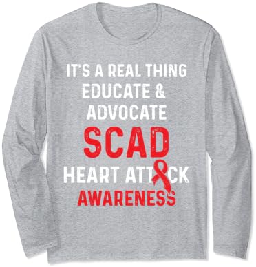 SCAD Heart Attack Survivor Warrior Awareness Тениска с Дълъг ръкав