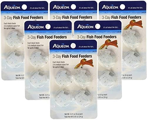 Aqueon 6 опаковки 3-дневни хранилки за риба, блок 4 в опаковка
