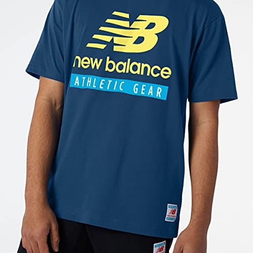 New Balance Men ' s Nb Essentials Лого с Къс ръкав